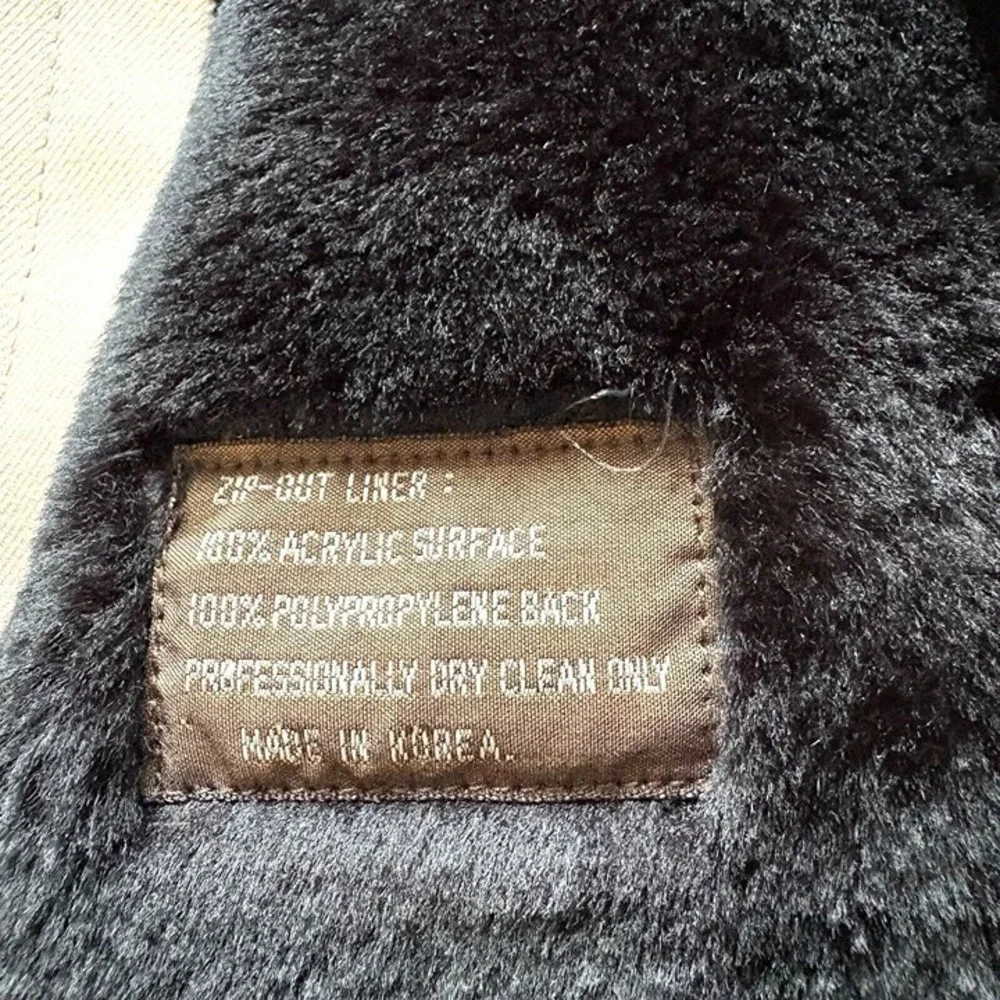 Men's Quality Fashions 38 short men's overcoat light tan faux fur lined USA Vtg